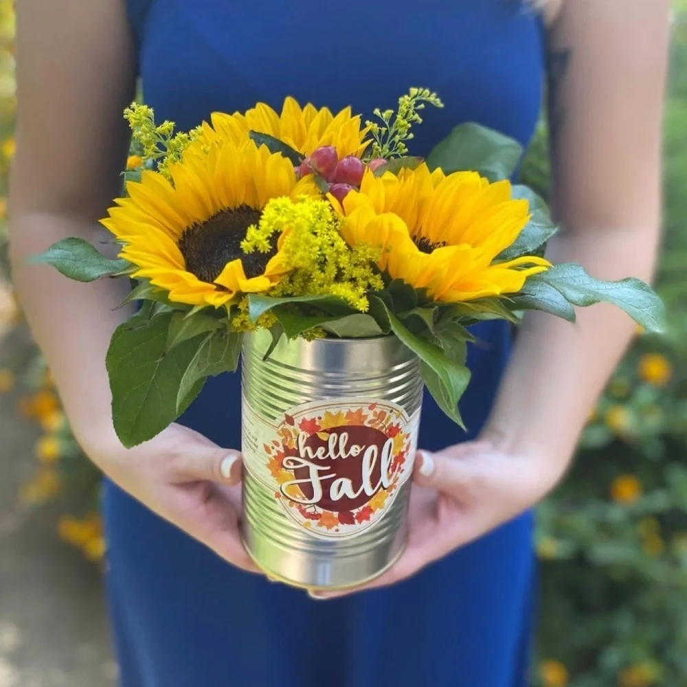 Hello Fall Tin Can by Kendall Farms